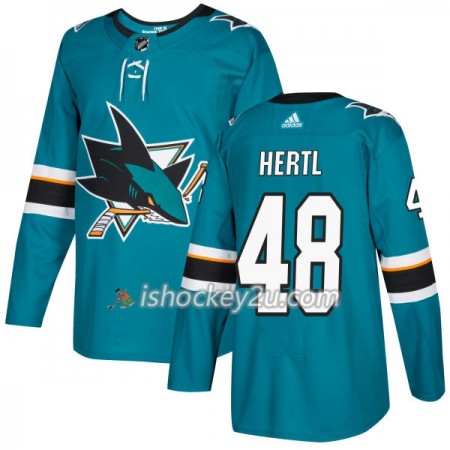 Mænd NHL San Jose Sharks Trøje Tomas Hertl 48 Adidas 2017-2018 Teal Authentic